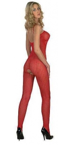 CATSUIT BIG FISHNET OPEN CROTCH
